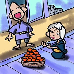 柿売りと婆さん
